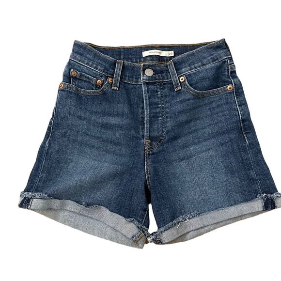 Levi’s ~ Wedgie denim shorts ~ button fly ~ high waist ~ size 25 - Picture 1 of 12